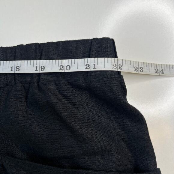 ELOQUII Elements Women's Minimalist Black Linen Button Front Shorts Plus Size 22 - Picture 10 of 16